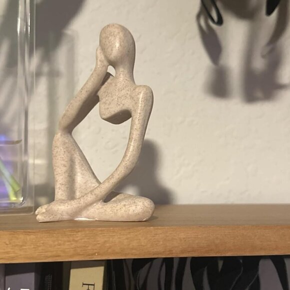 Sandstone Resin Thinker Style Abstract Sculpture Statue Collectible Figurines - Picture 2 of 10